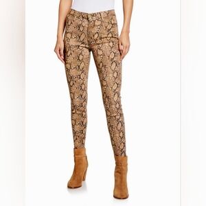 FRAME Le High High Rise Skinny Crop Coated Python Jeans Size 27 NWOT